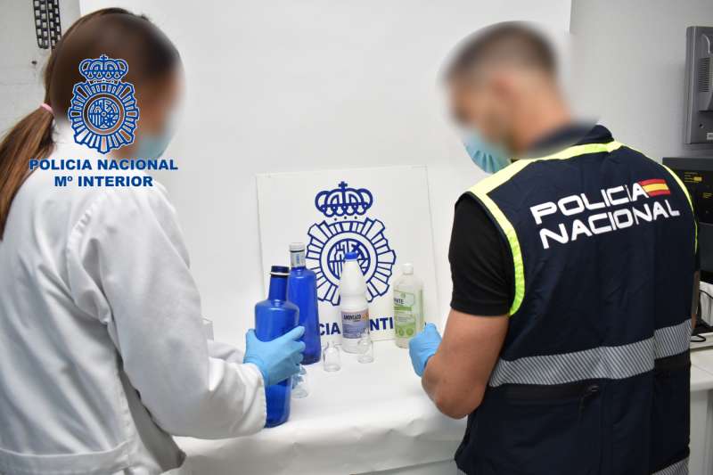 Pruebas policiales, en una imagen de la PolicÃ­a Nacional.

