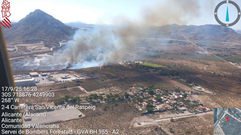Imagen area del incendio.EPDA