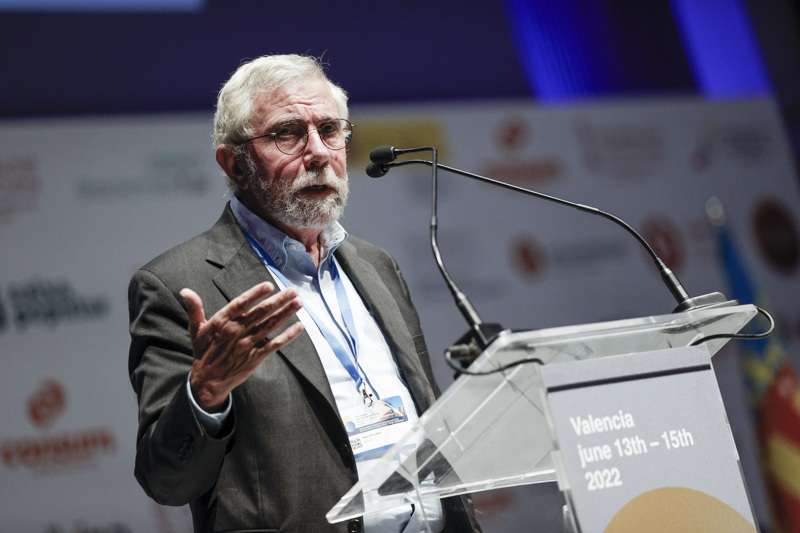 El premio Nobel de EconomÃ­a 2008, Paul Krugman, interviene en el 33 Congreso Internacional del Cooperativismo, EconomÃ­a Social y EconomÃ­a PÃºblica. EFE/ Manuel Bruque
