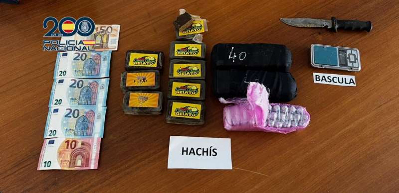 Material intervenido en la operacin, en una imagen de la Polica Nacional.
