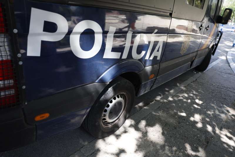 Furgn de la Polica Nacional en las calles de Madrid. EFEMariscalArchivo
