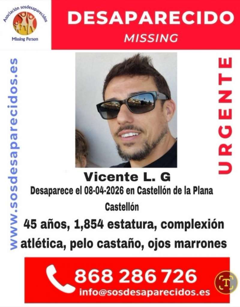 Cartel de b�squeda de SOS Desaparecidos.  EPDA
